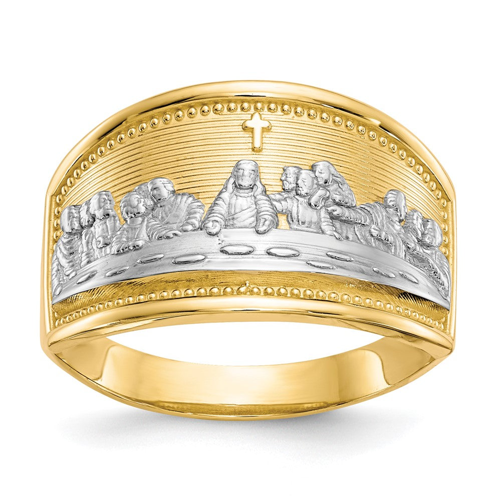 10K Yellow Gold & Rhodium Ladies Last Supper Ring