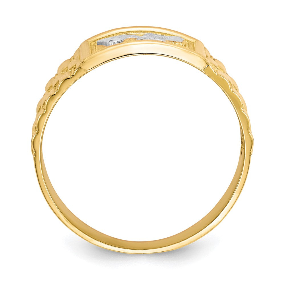 10K Yellow Gold & Rhodium Men's Eagle Ring