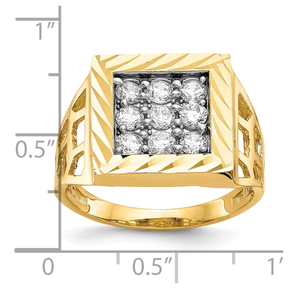 10K Yellow Gold Men's CZ Ring