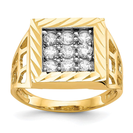 10K Yellow Gold Men's CZ Ring