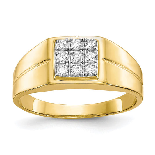 10K Yellow Gold Men's CZ Ring