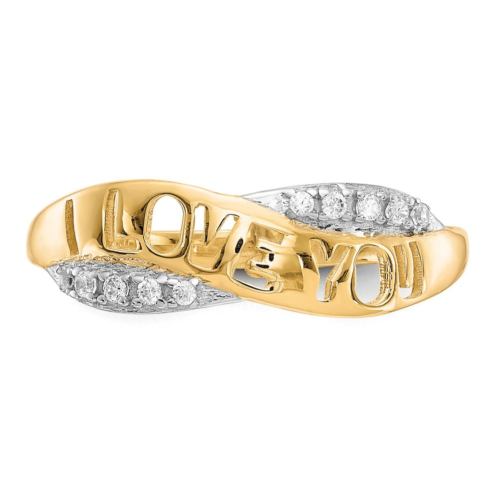 10k Yellow Gold CZ I LOVE YOU Ring