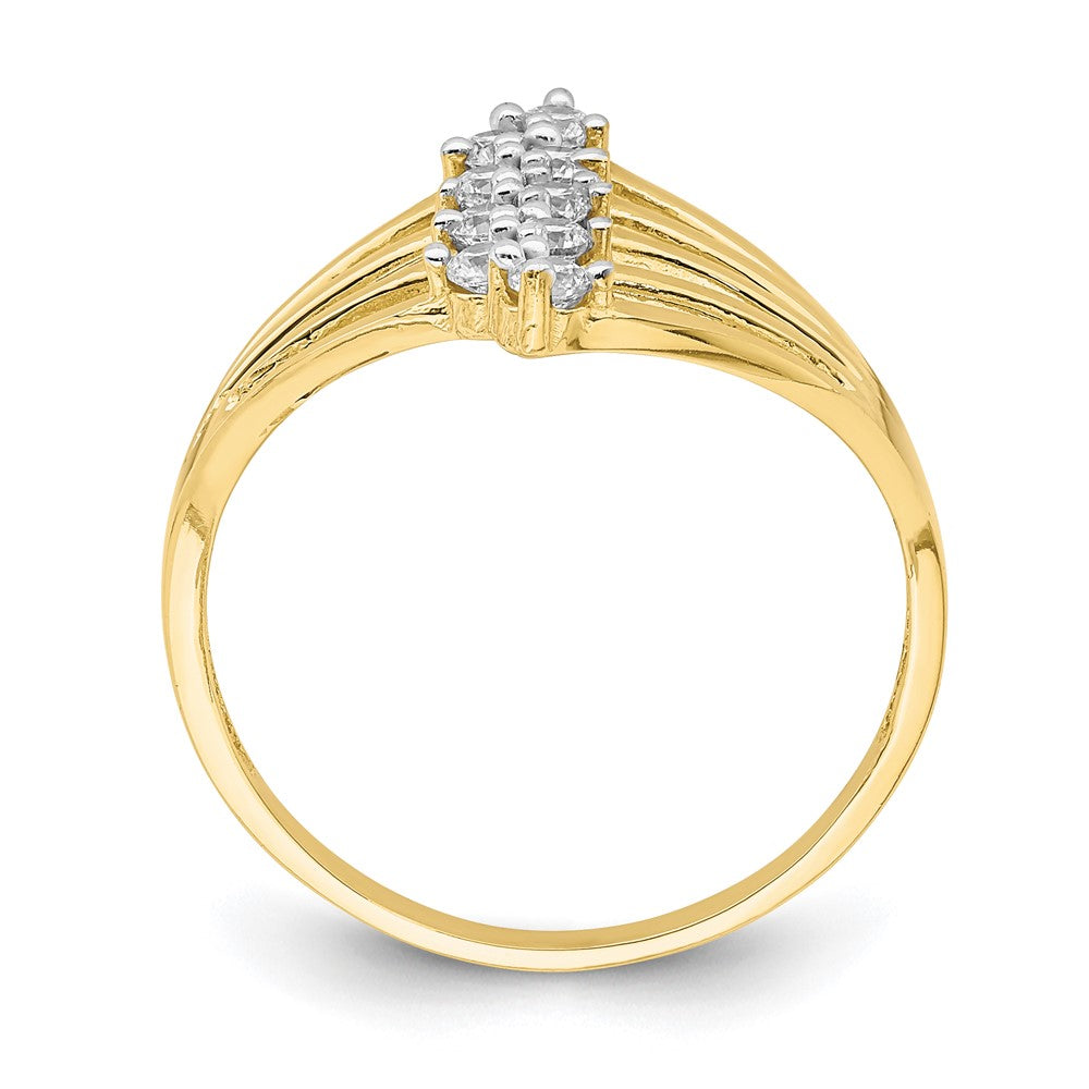 10K Yellow Gold CZ 9-Stone Ring