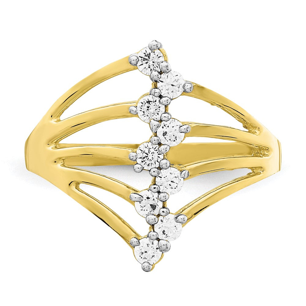 10K Yellow Gold CZ 9-Stone Ring