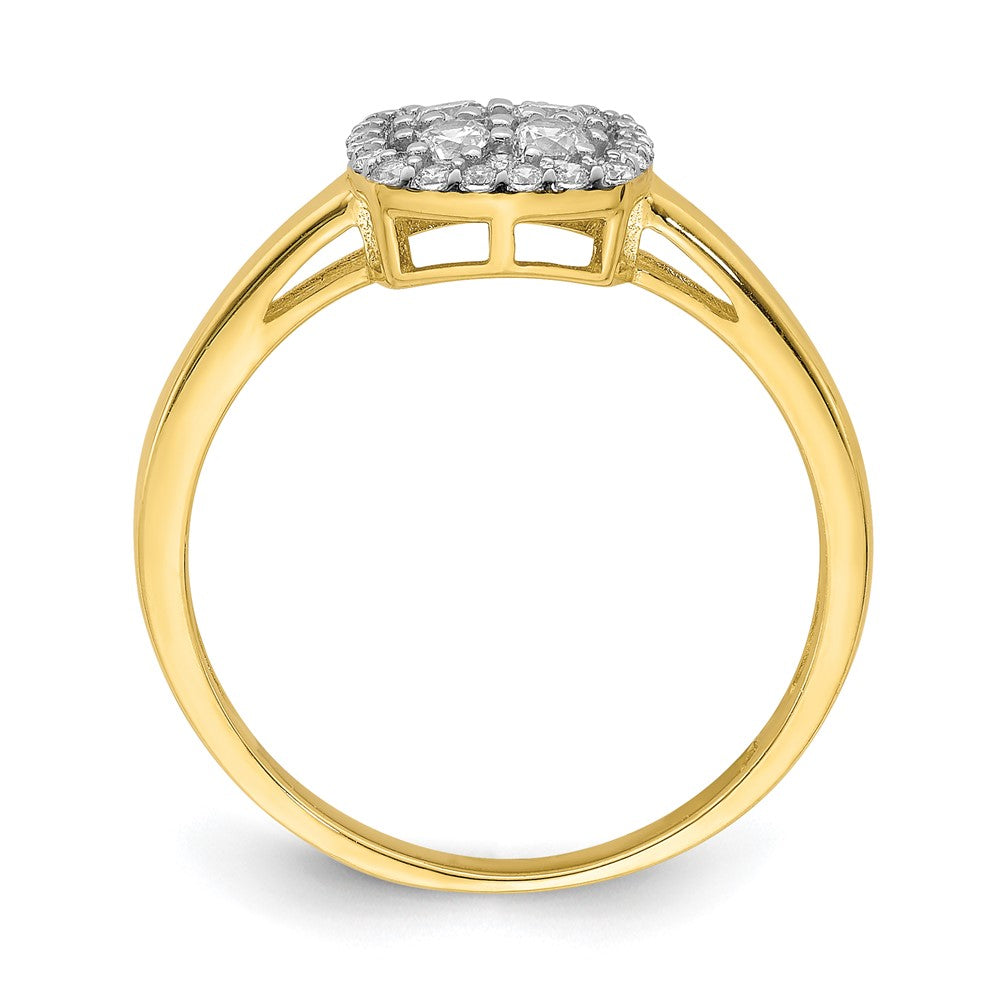 10K Yellow Gold Square CZ Fancy Ring