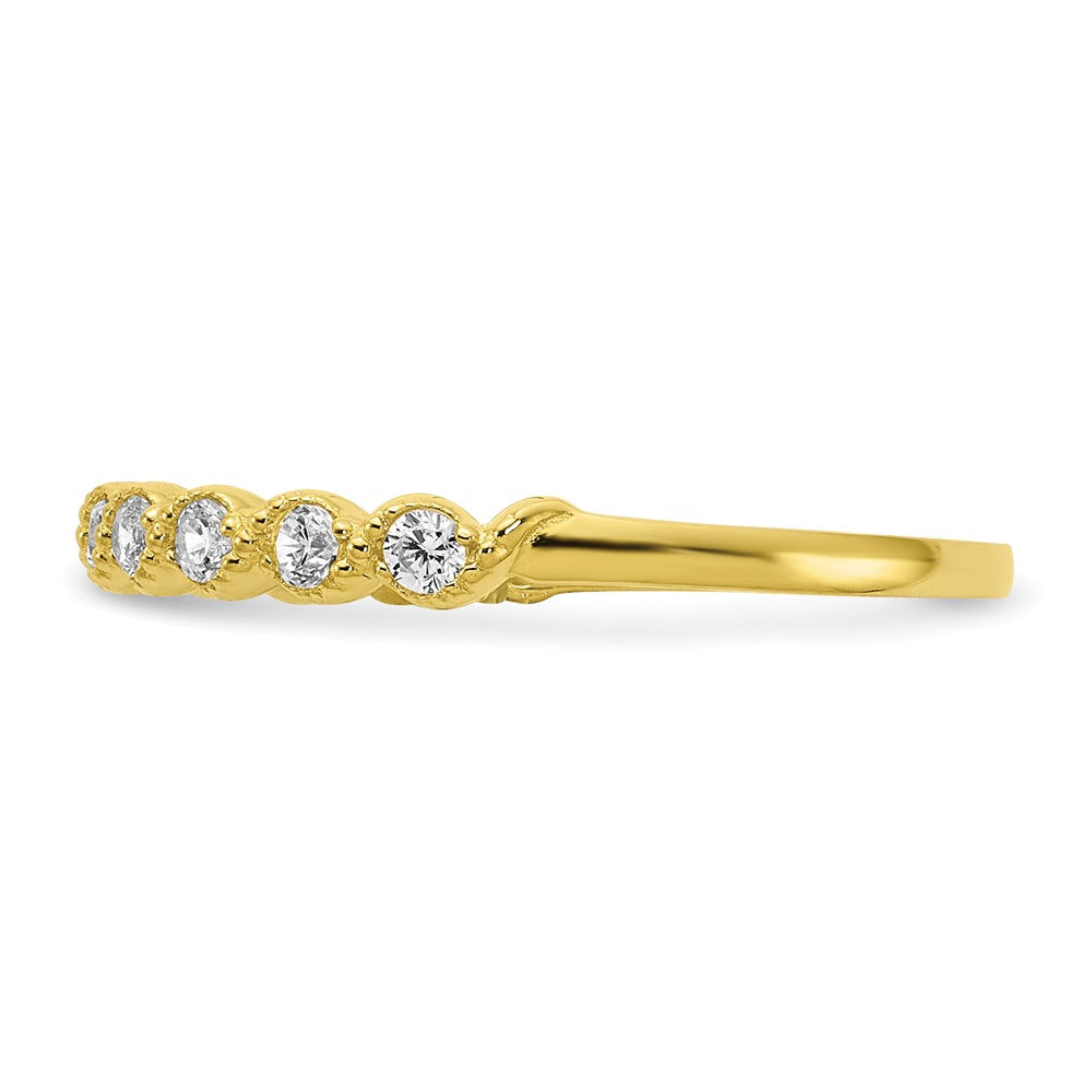 10K Yellow Gold Square CZ Fancy Ring