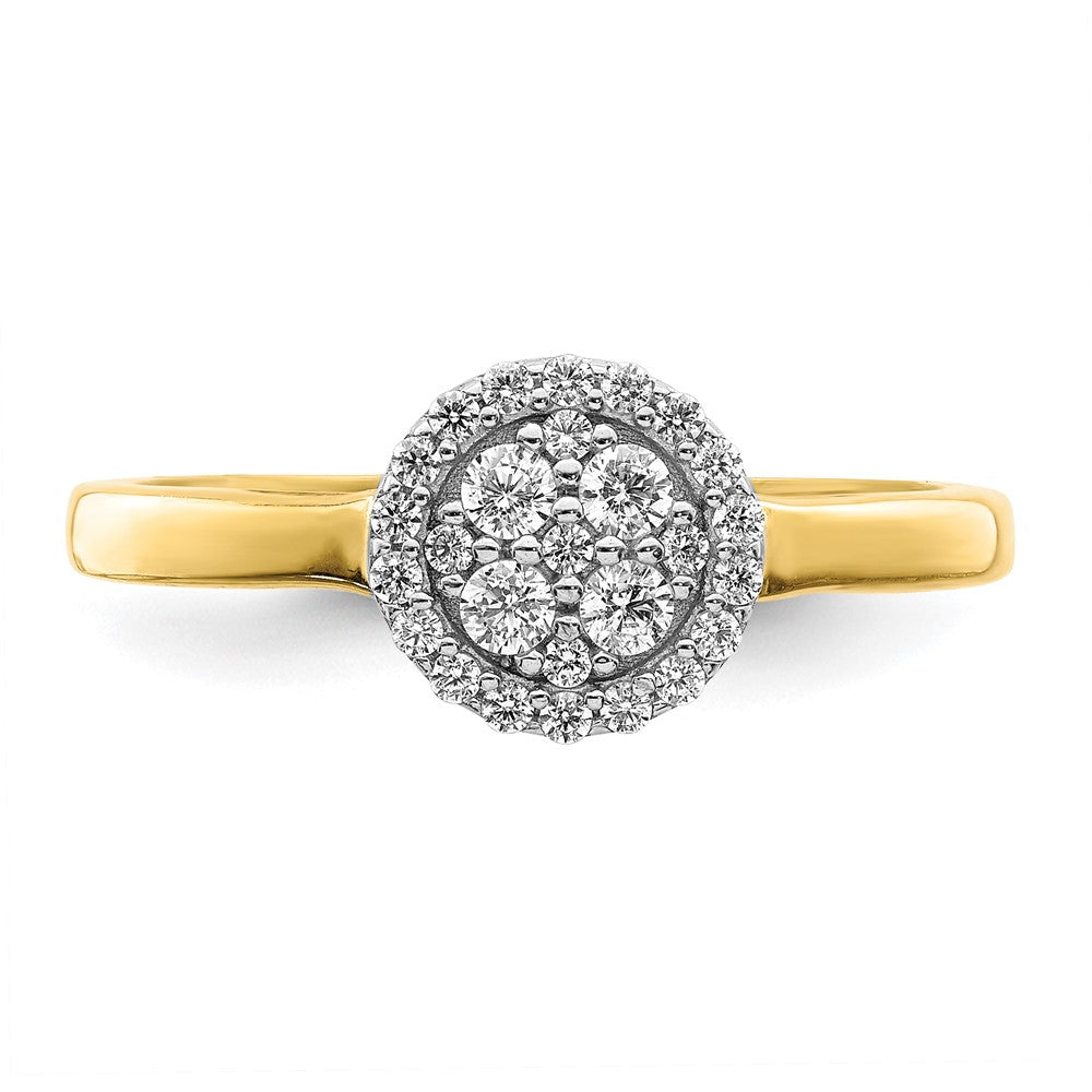 10K Yellow Gold Circle CZ Fancy Ring