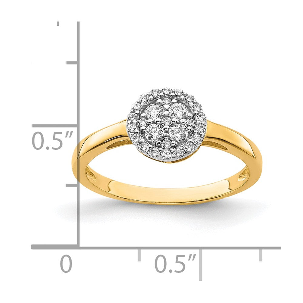 10K Yellow Gold Circle CZ Fancy Ring