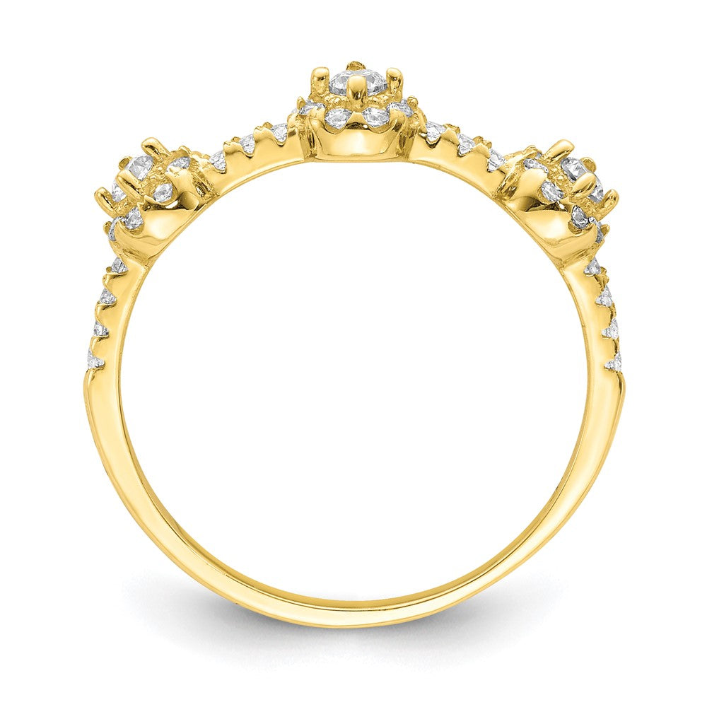 10K Yellow Gold CZ Stackable Ring