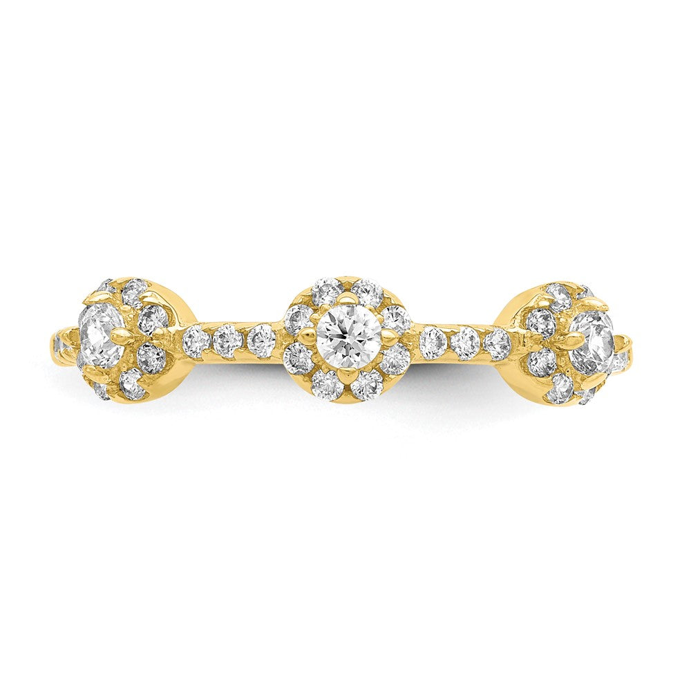 10K Yellow Gold CZ Stackable Ring