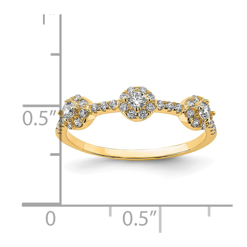 10K Yellow Gold CZ Stackable Ring