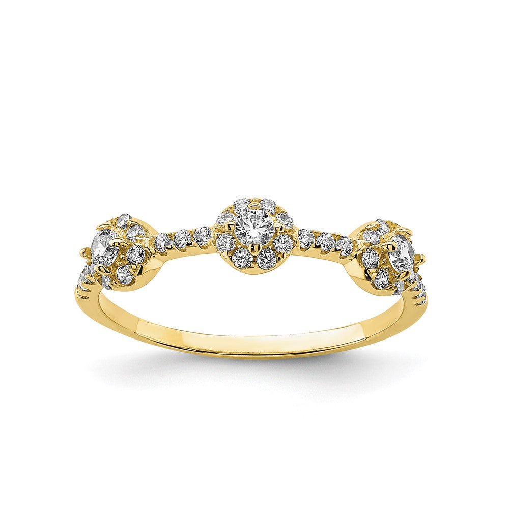 10K Yellow Gold CZ Stackable Ring