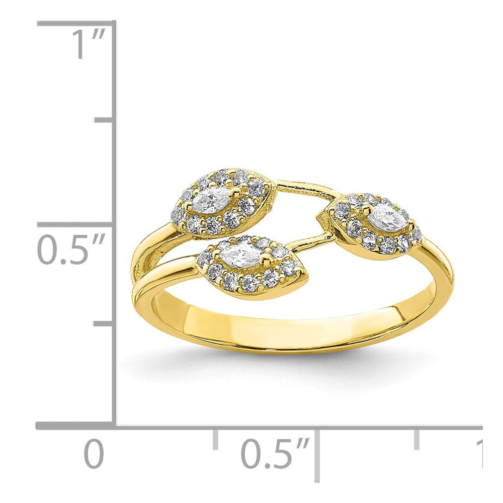 10K Yellow Gold CZ Fancy Ring