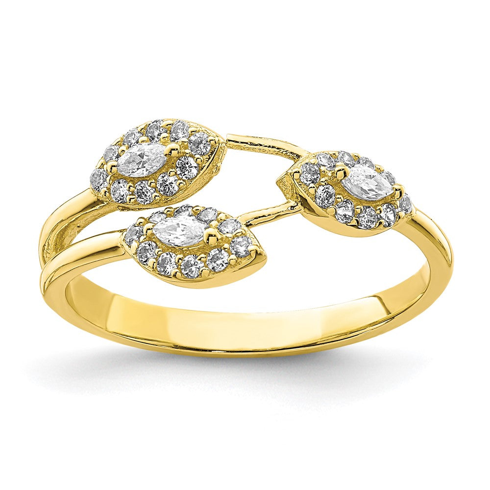 10K Yellow Gold CZ Fancy Ring