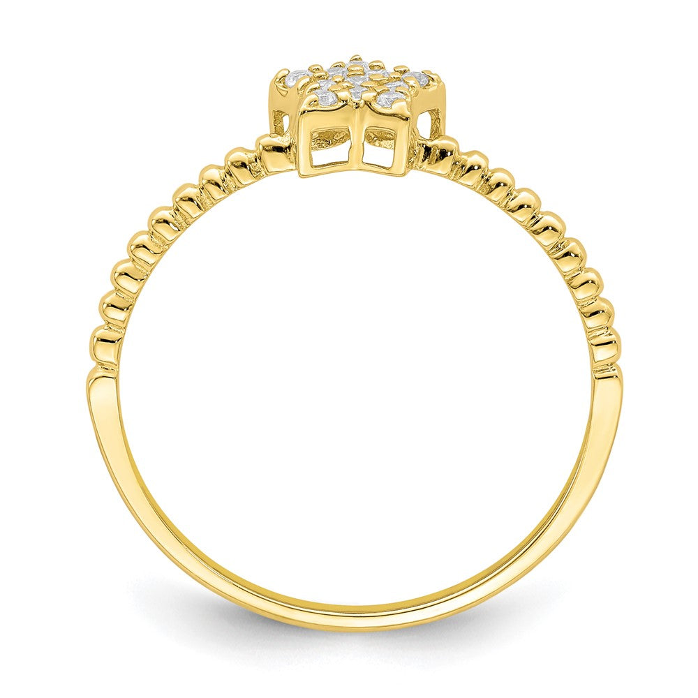 10K Yellow Gold Star CZ Ring