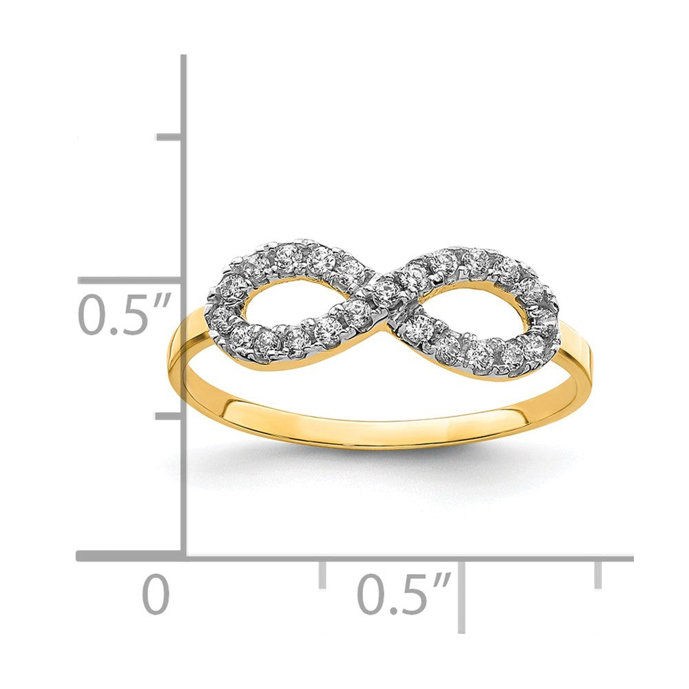 10K Yellow Gold CZ Infinity Ring