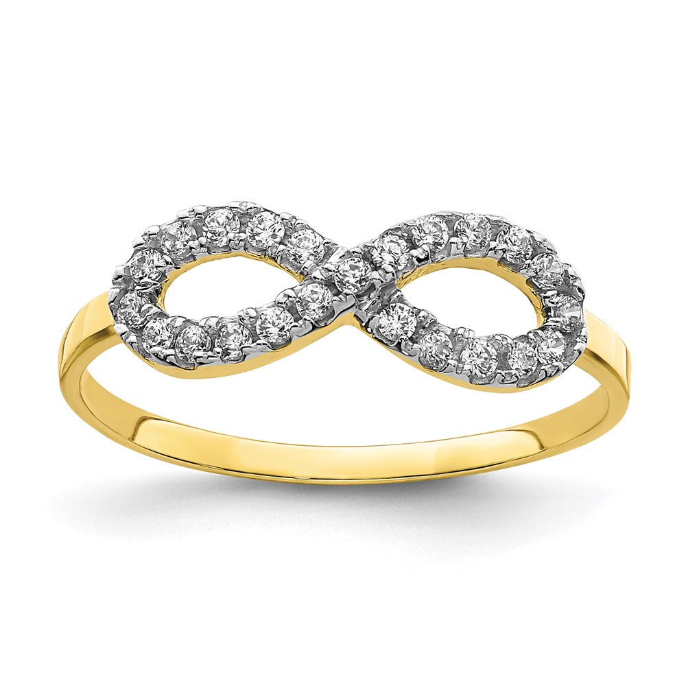 10K Yellow Gold CZ Infinity Ring