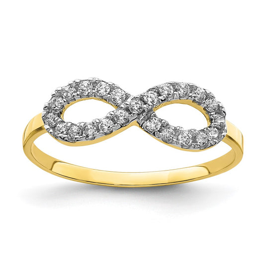 10K Yellow Gold CZ Infinity Ring