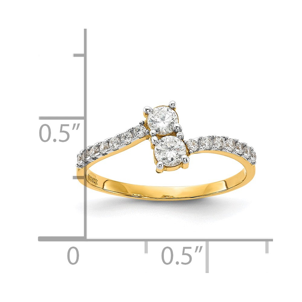 10K Yellow Gold CZ Fancy Ring