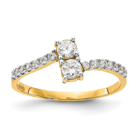 10K Yellow Gold CZ Fancy Ring