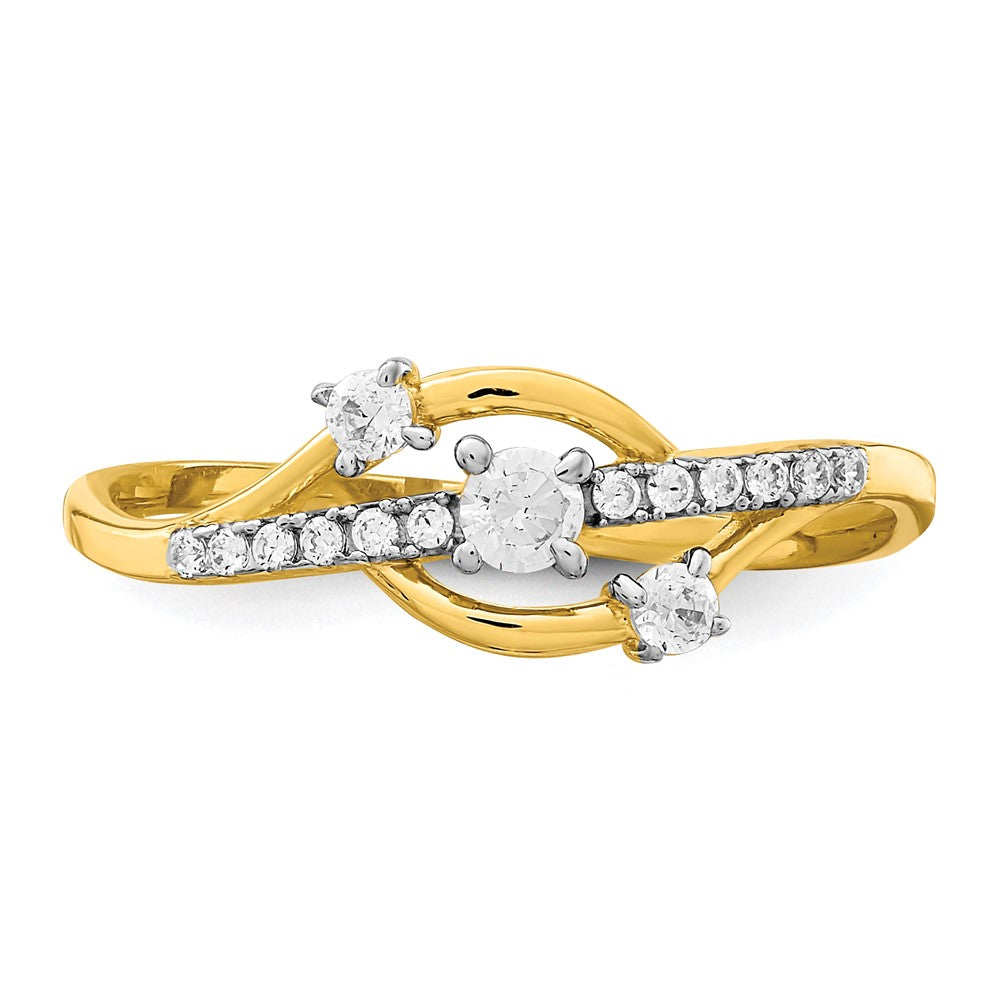 10K Yellow Gold CZ Fancy Ring