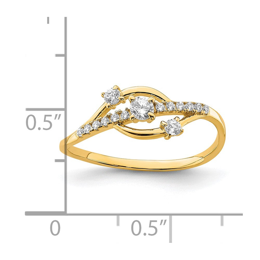 10K Yellow Gold CZ Fancy Ring