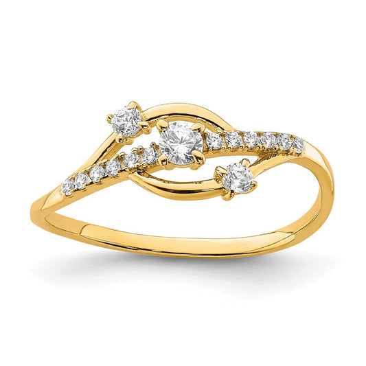 10K Yellow Gold CZ Fancy Ring