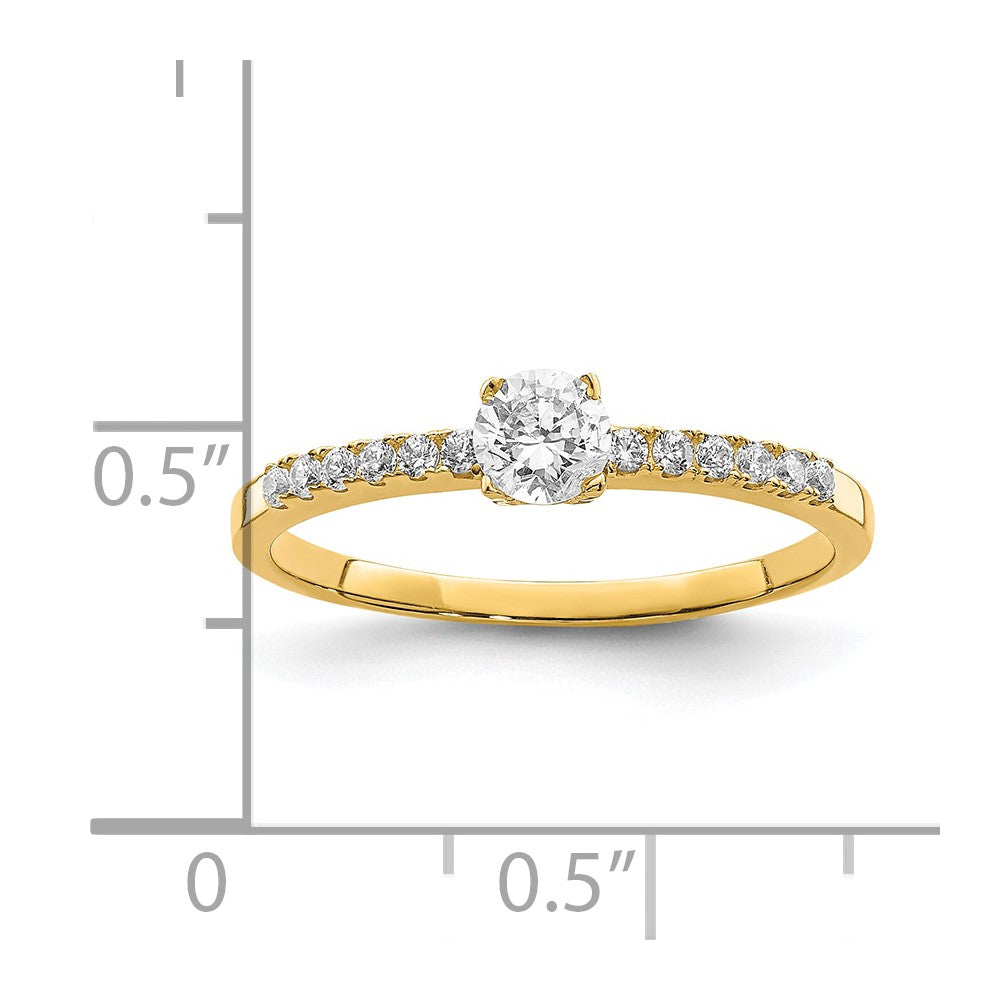 10K Yellow Gold CZ Fancy Ring