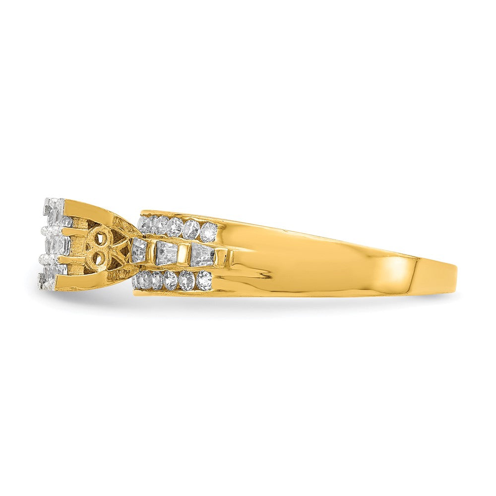 10K Yellow Gold CZ Micropave Solitarie Ring