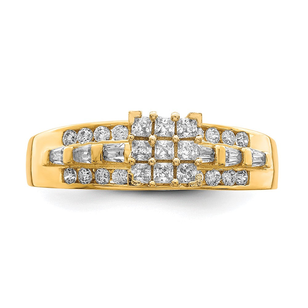 10K Yellow Gold CZ Micropave Solitarie Ring