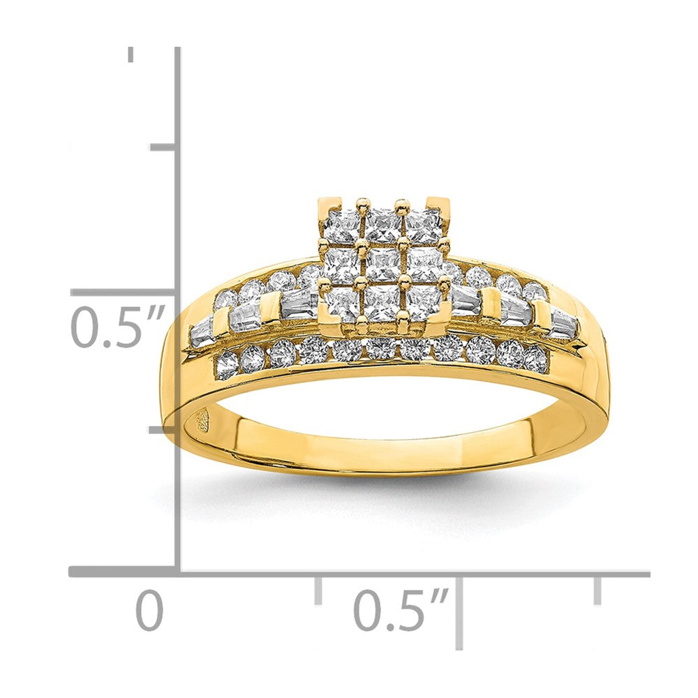 10K Yellow Gold CZ Micropave Solitarie Ring