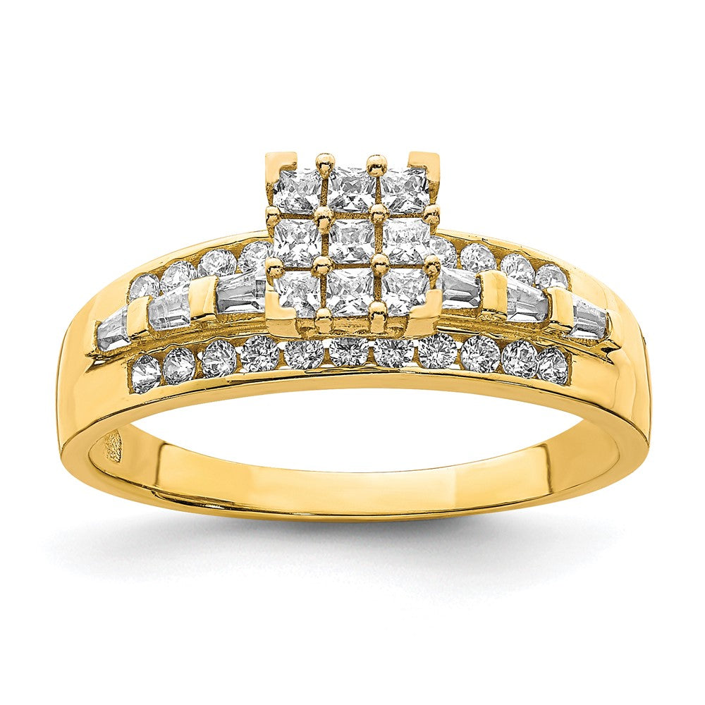 10K Yellow Gold CZ Micropave Solitarie Ring