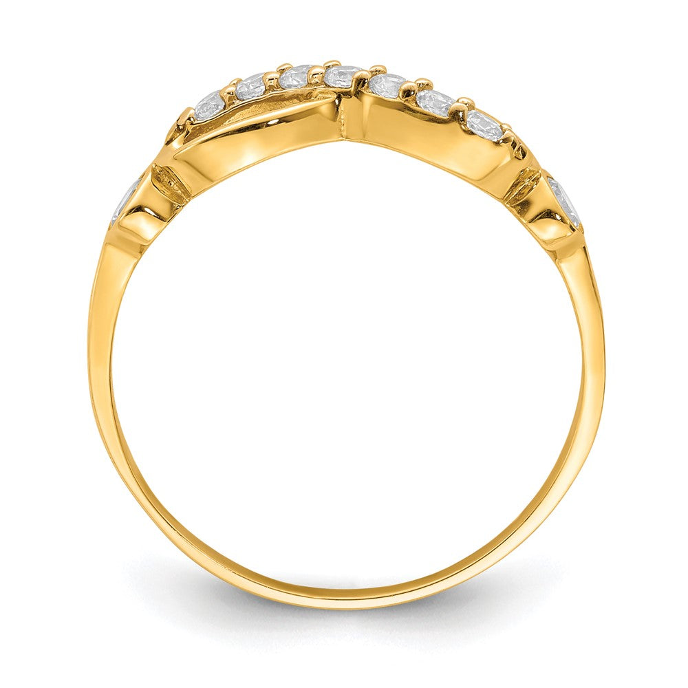 10K Yellow Gold CZ Infinity Ring