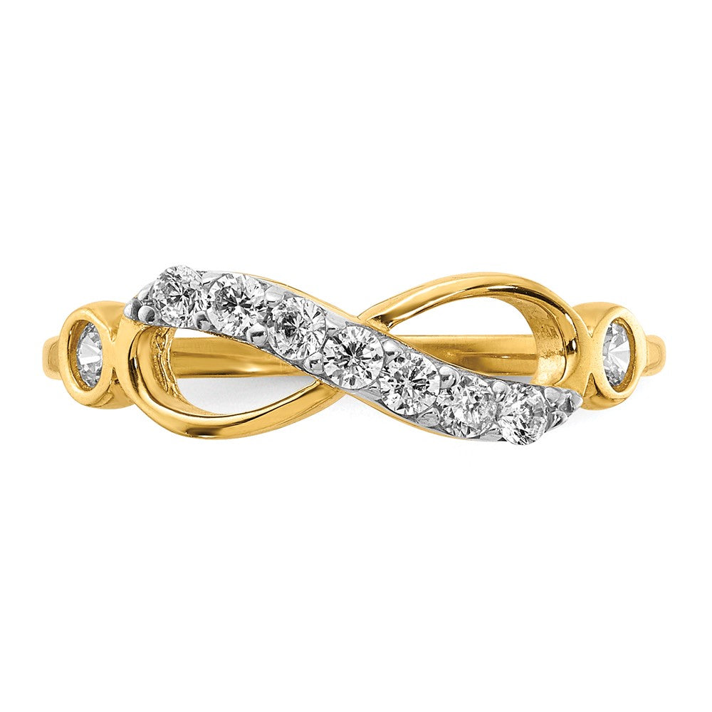 10K Yellow Gold CZ Infinity Ring