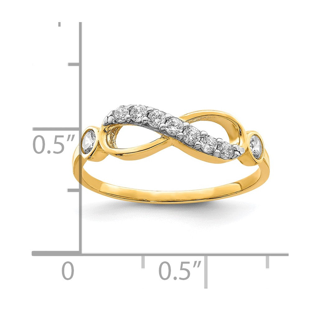 10K Yellow Gold CZ Infinity Ring