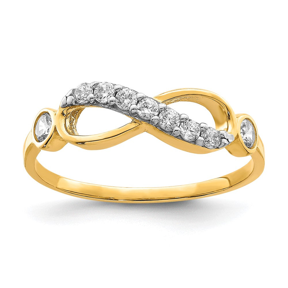 10K Yellow Gold CZ Infinity Ring