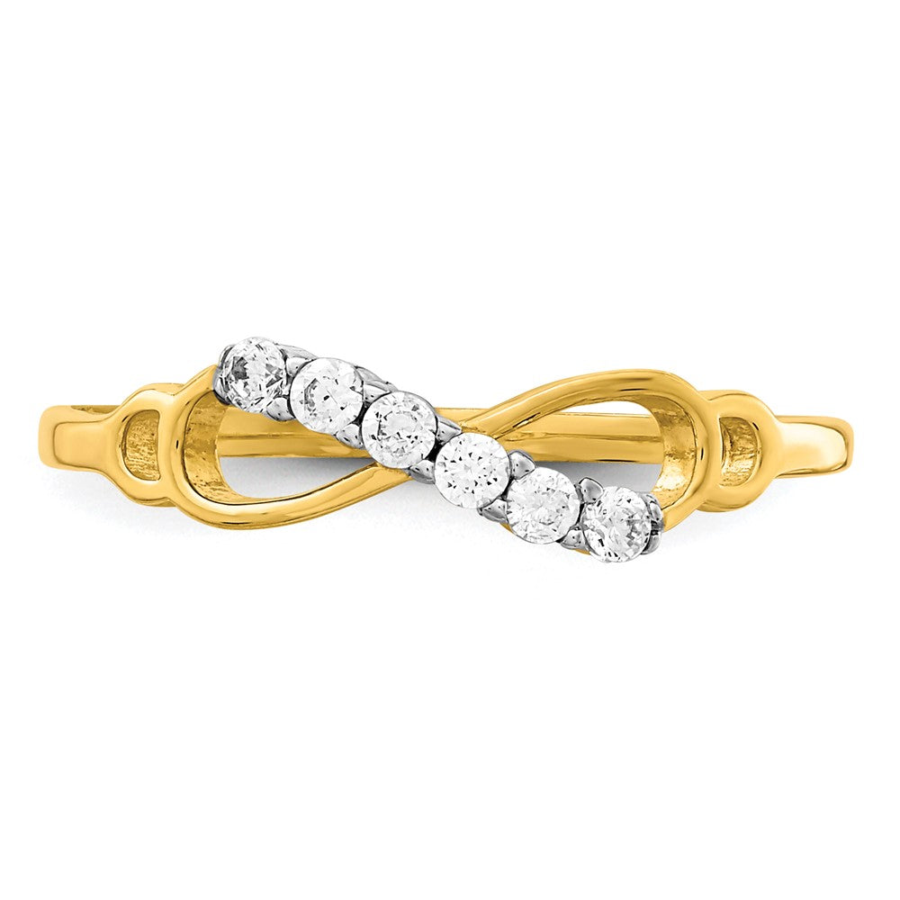 10K Yellow Gold CZ Infinity Ring