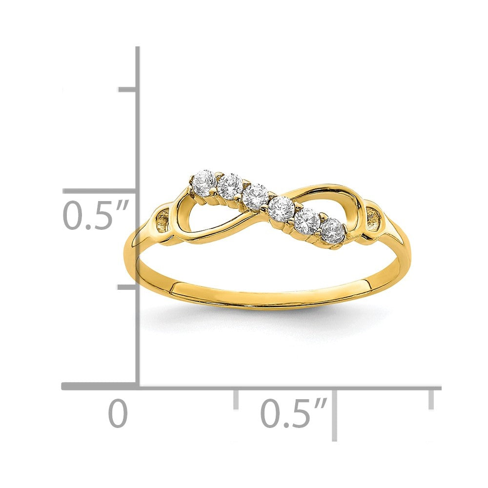 10K Yellow Gold CZ Infinity Ring