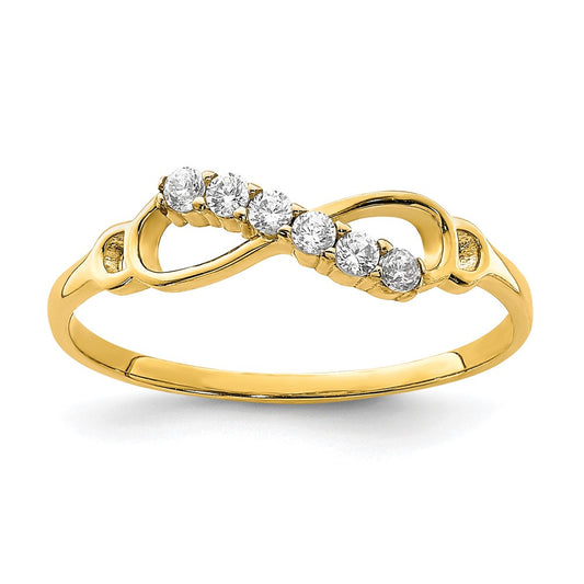 10K Yellow Gold CZ Infinity Ring