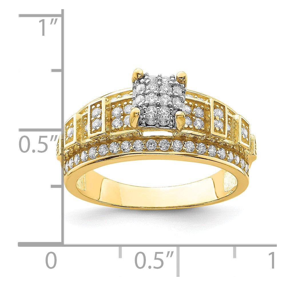 10K Yellow Gold CZ Micropave Ring