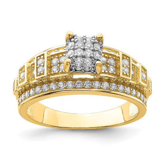 10K Yellow Gold CZ Micropave Ring