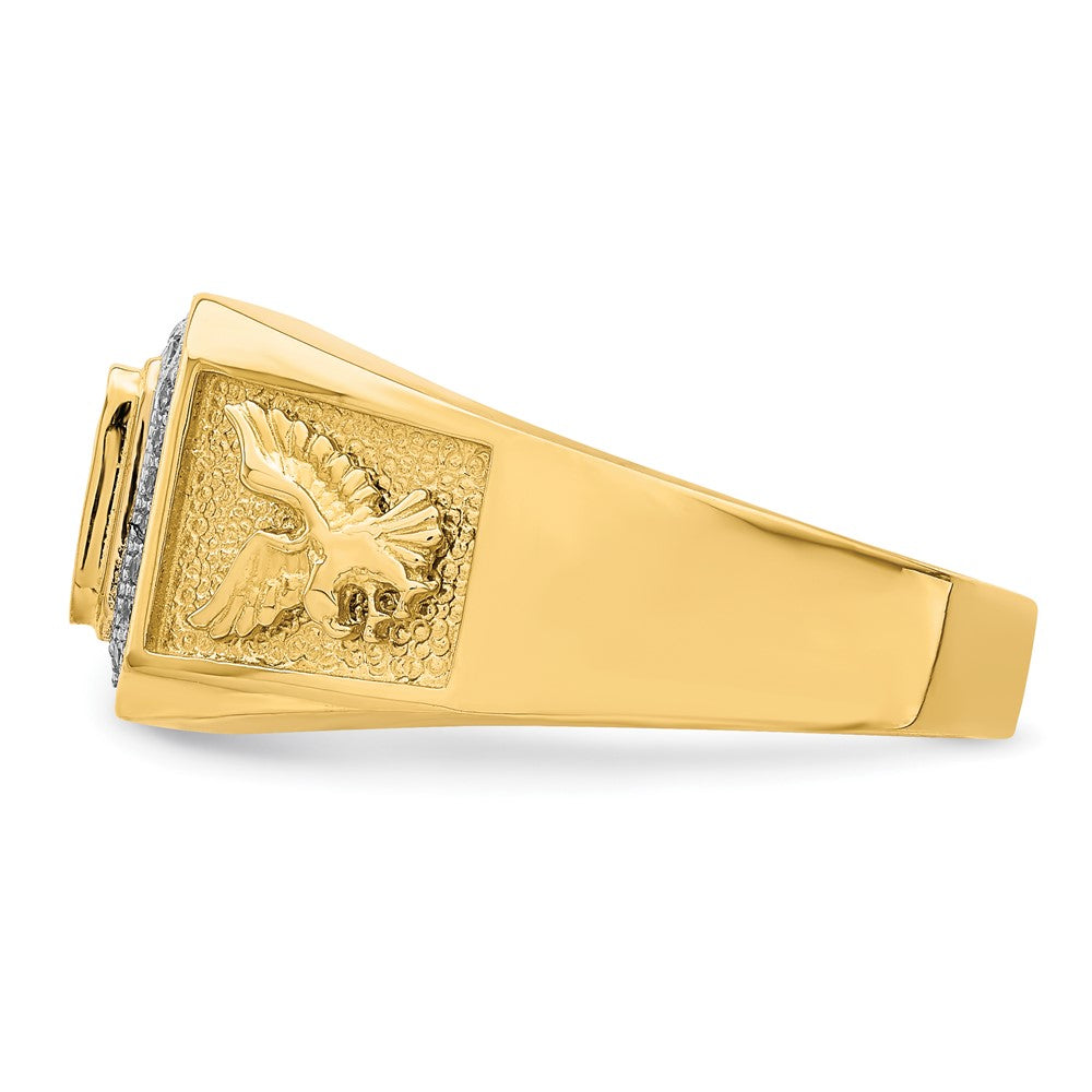 10K Yellow Gold Men's CZ Eagle Ring