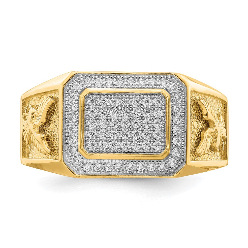 10K Yellow Gold Men's CZ Eagle Ring