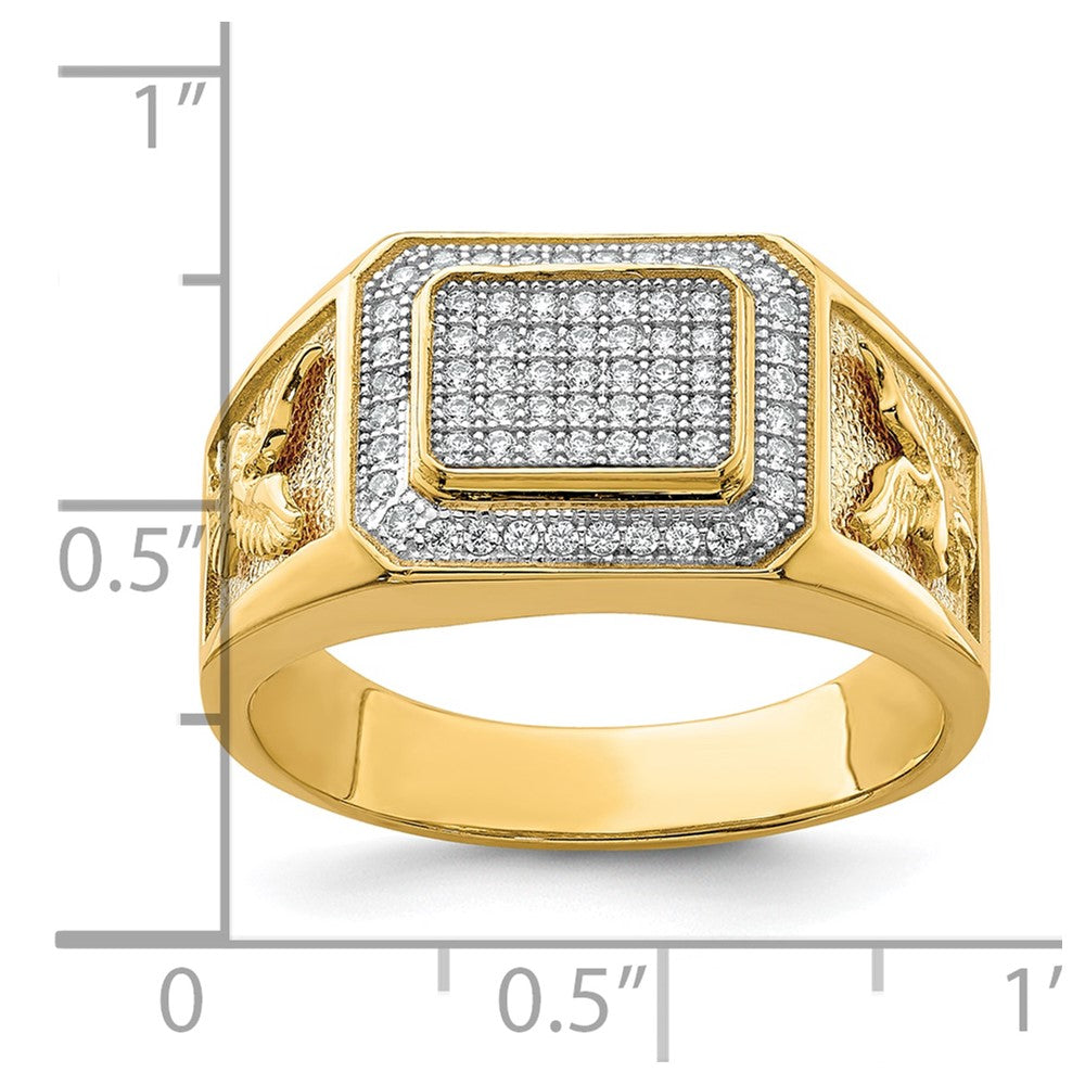 10K Yellow Gold Men's CZ Eagle Ring