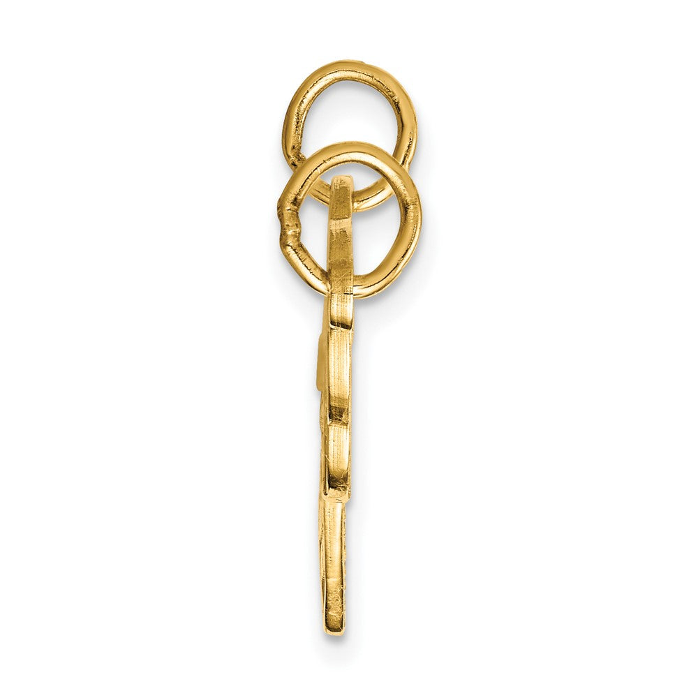 10k Yellow Gold Heart and Key Break-apart Charm