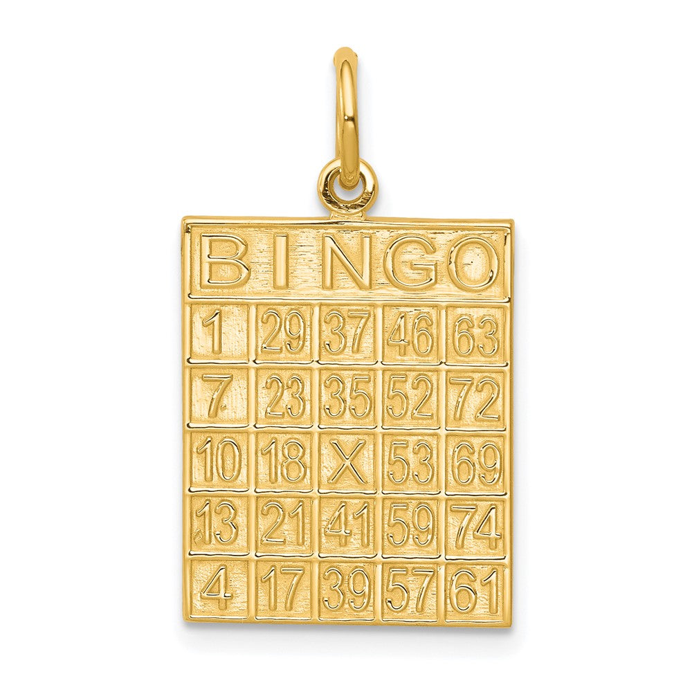 10k Yellow Gold Solid Bingo Card Charm