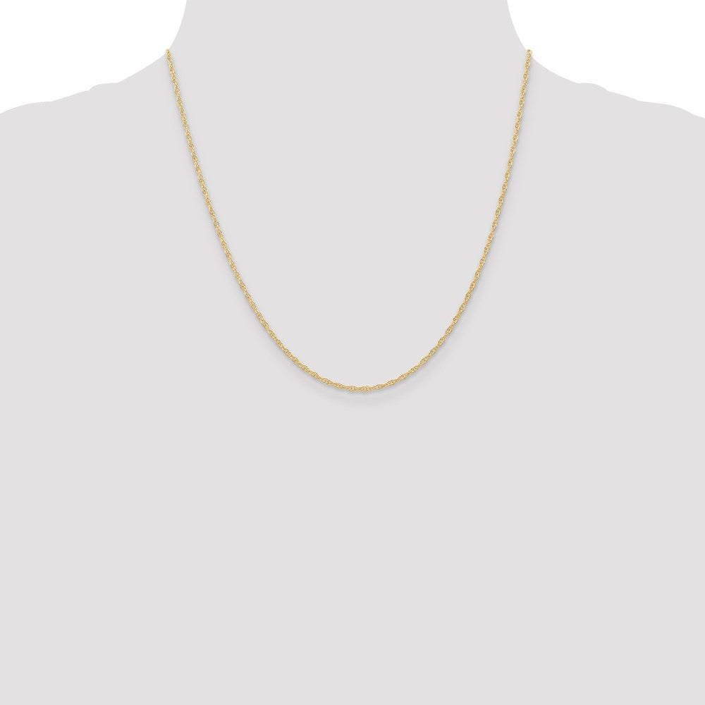 10K Yellow Gold 1.35mm Carded Cable Rope Chain Necklace