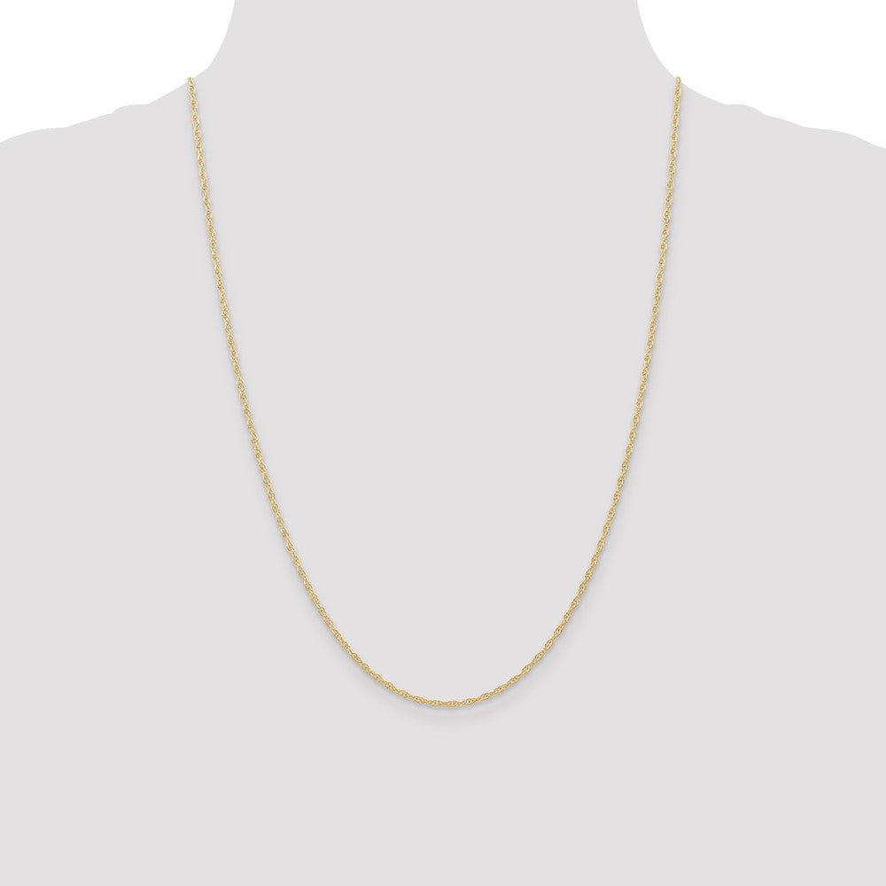 10K Yellow Gold 1.35mm Carded Cable Rope Chain Necklace