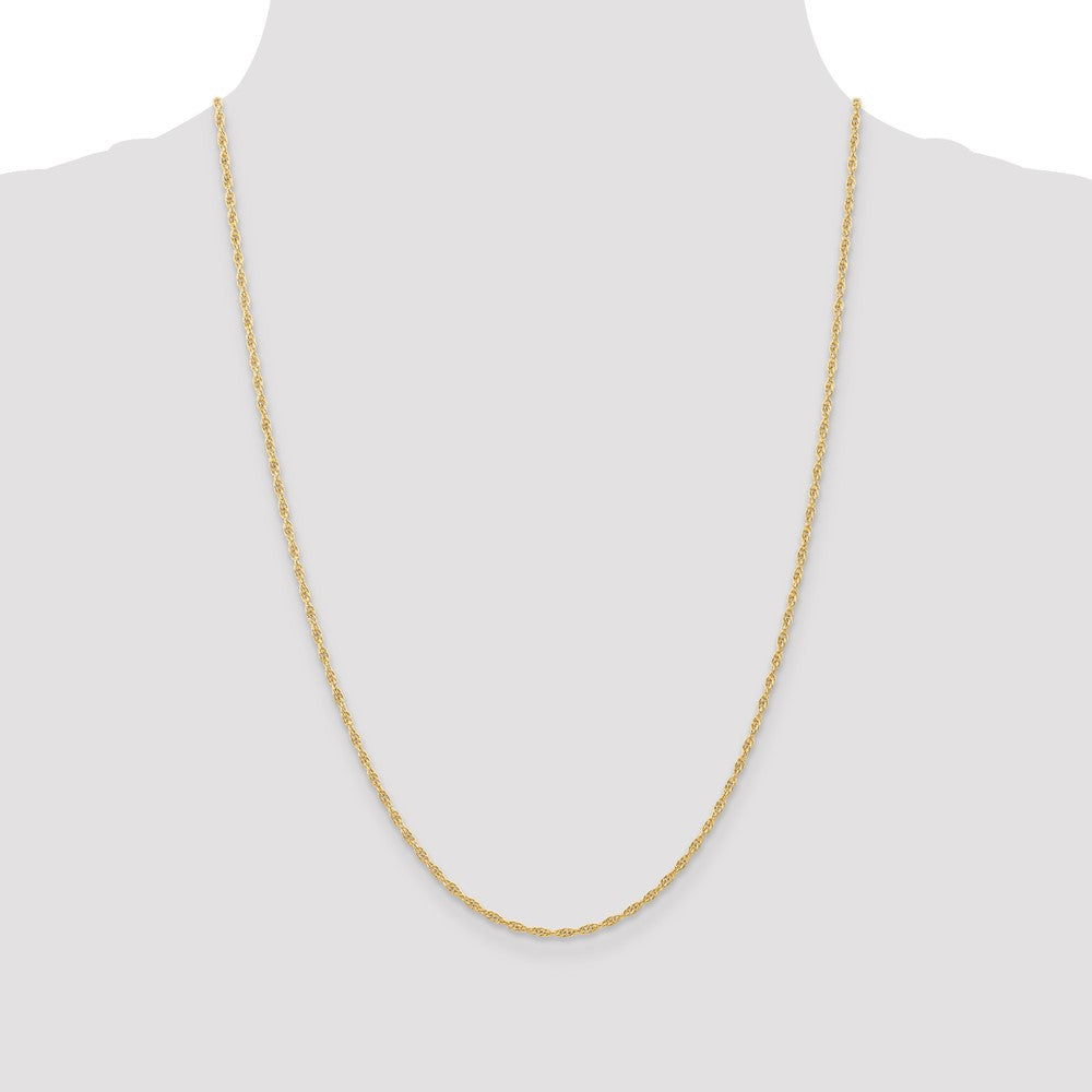 10K Yellow Gold 1.55mm Carded Cable Rope Chain Necklace