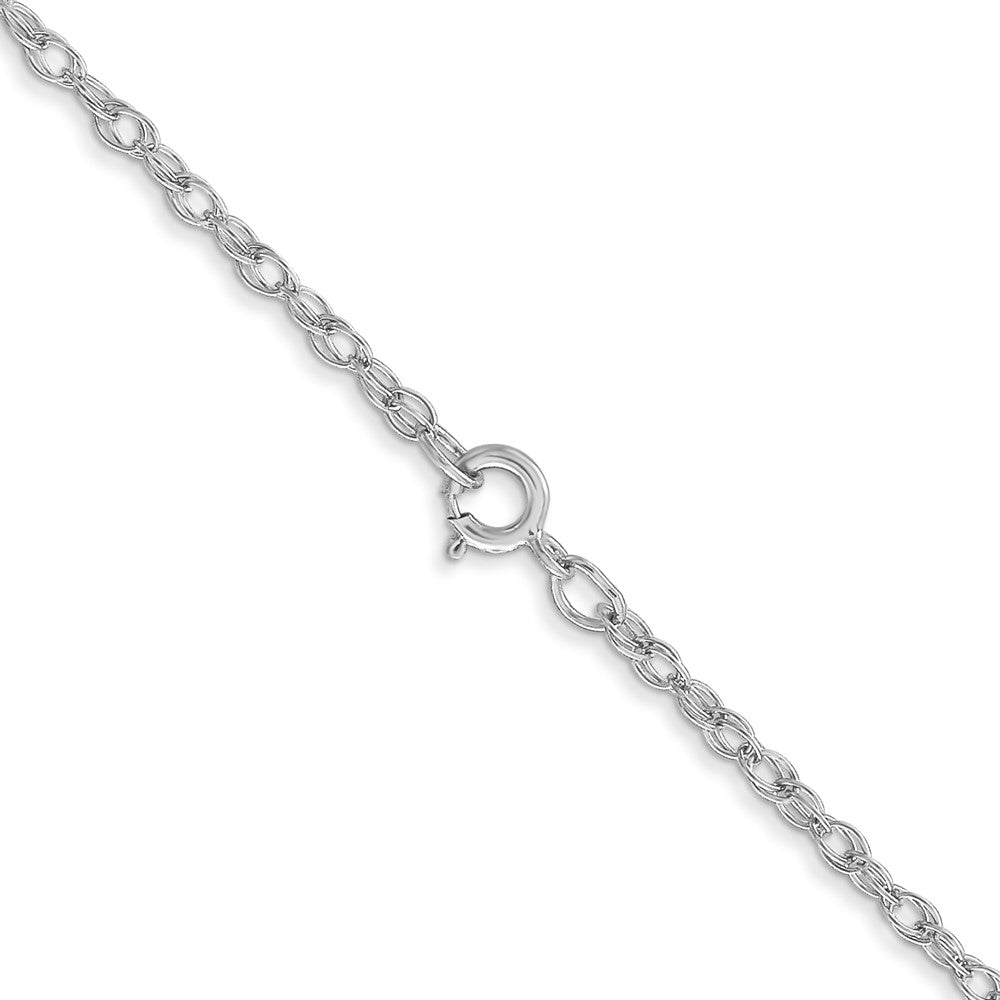 14K White Gold 20 inch Carded 1.35mm Cable Rope with Spring Ring Clasp Chain Necklace